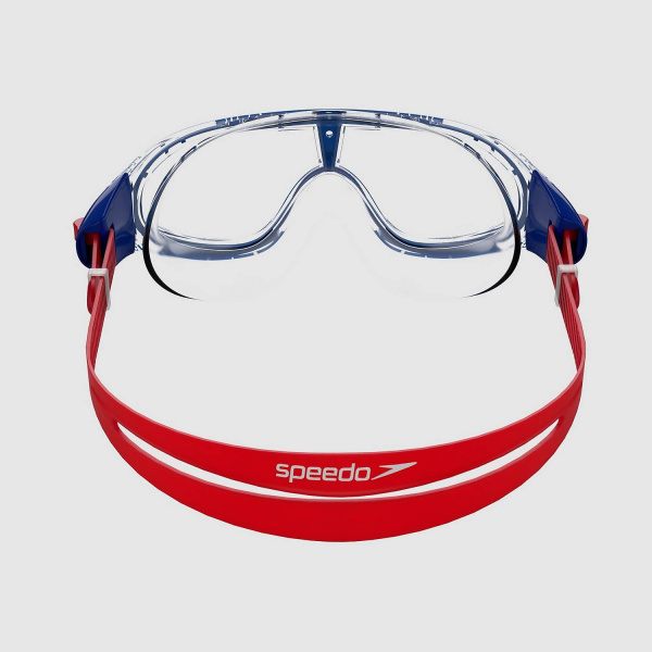 Очки для плавания Speedo Biofuse Rift Junior детские (прозрачные; красный/голубой/прозрачный)